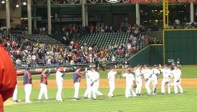 Cleveland Players on field