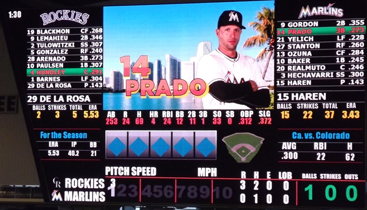 Prado at bat