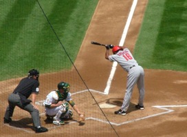 Garrett Anderson backing away at bat