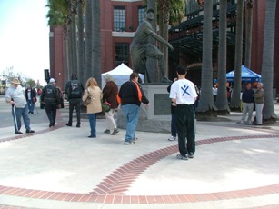 Baseball pattern on walkway