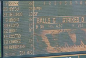Mets lineup on board.